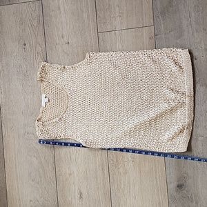 New York & Co Eva Mendez Gold Mesh Tank